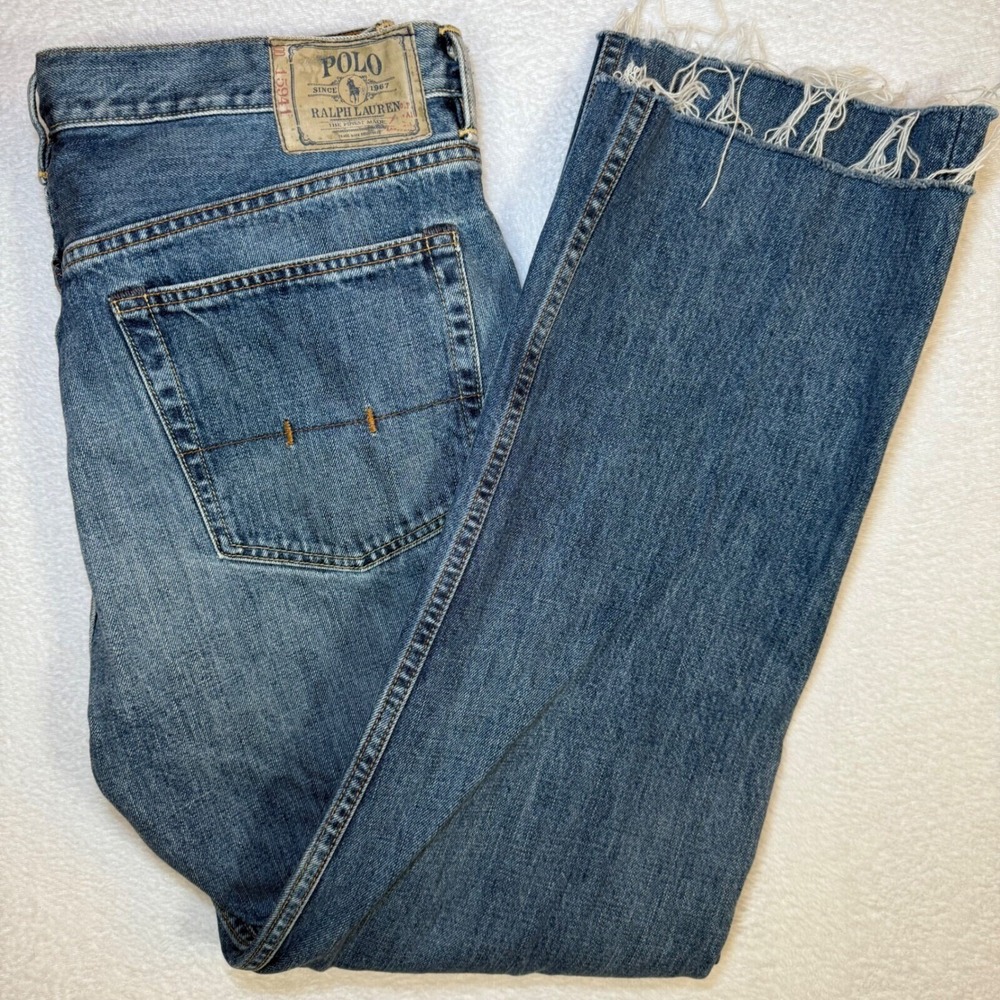 Vintage Polo Ralph Lauren Jeans 36x30 Classic Fit Y2K Distressed Denim USA